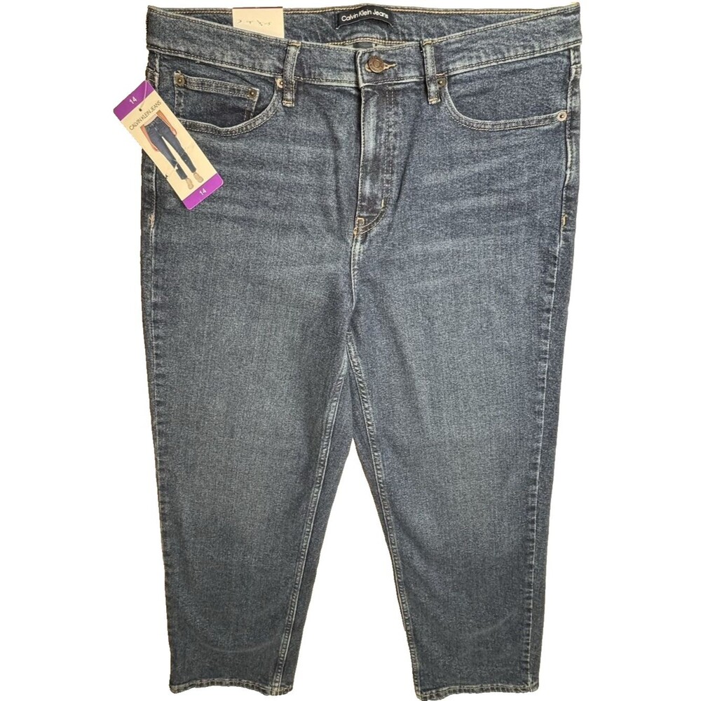 Calvin Klein Jeans Womens  Size 14 High Rise Straight Leg Ankle Denim Pants